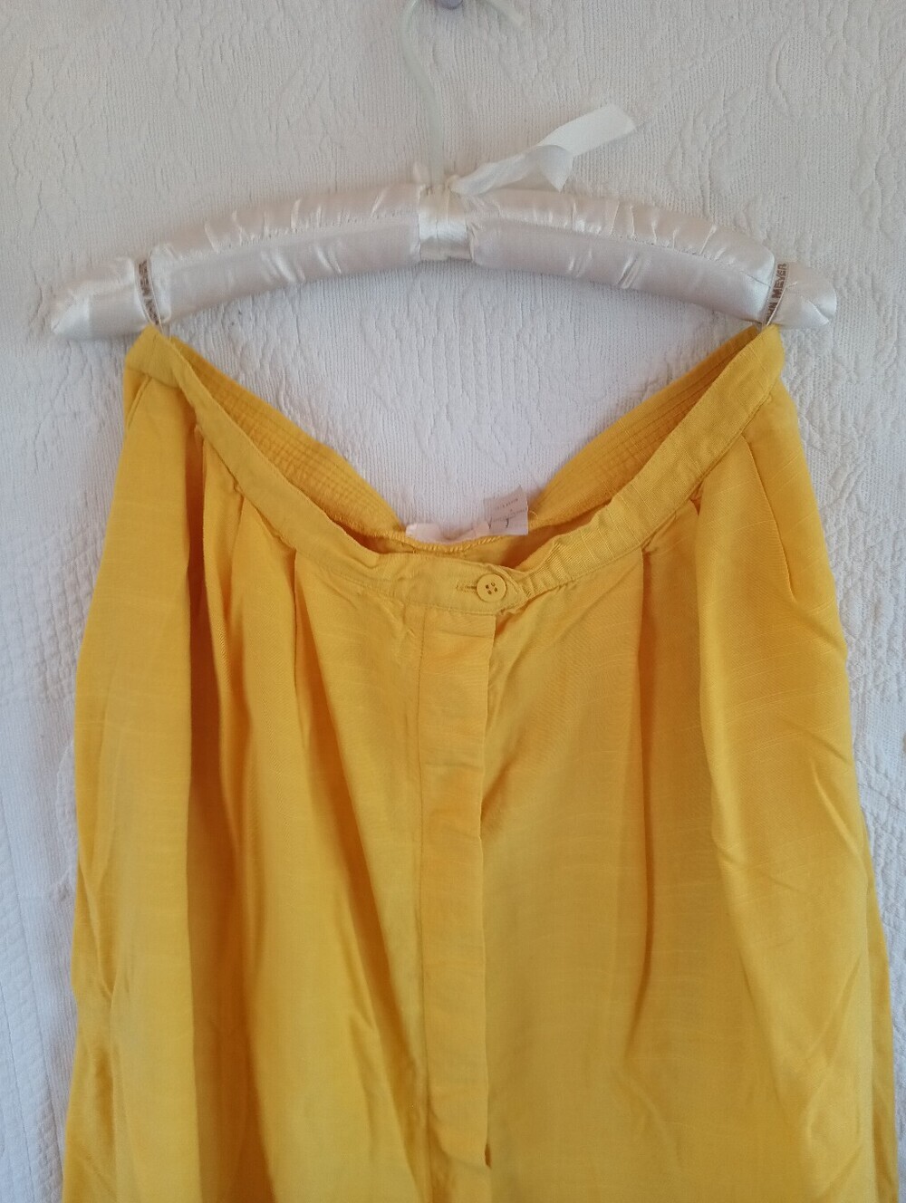 Vintage Sunny Yellow A-Line Midi Skirt Button Down Retro Preppy 60s 70s Colorful - Picture 3 of 13
